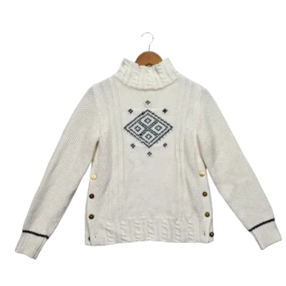 The Reeds J. Crew Womens Turtleneck Christmas Sweater Fair Isle Wool Blend - Picture 3 of 7